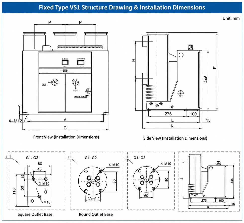 75 kV High Voltage Vacuum Circuit Breaker